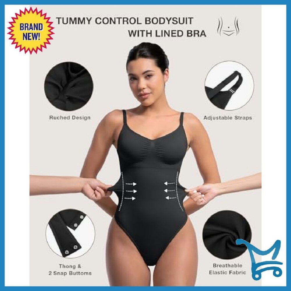 Seamless Tummy Control Bodysuit Shapewear with Removable Pads - Picture 5 of 8